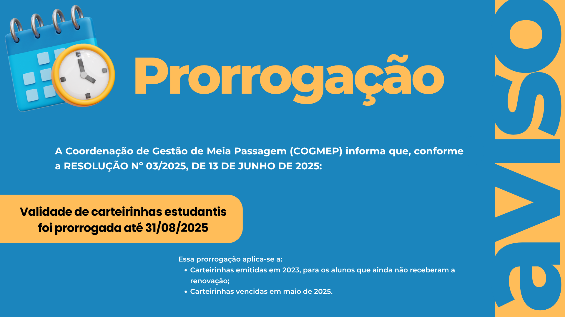 Carteiras de Meia Passagem Estudantil Intermunicpal